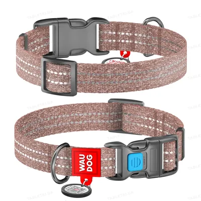 Нашийник для собак Collar WAUDOG Re-cotton QR паспортом, з відновленої бавовни, пластикова пряжка, ширина 25 мм, довжина 35-58 см