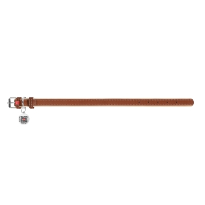 Нашийник для собак Collar WAUDOG WAUDOG Soft з QR паспортом, шкіряний, ширина 20 мм довжина 30-39 см, коричневий
