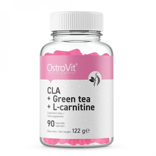 Жироспалювач OstroVit CLA + Green tea + L-carnitine, 90 капсул