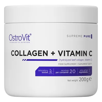 Колаген та вітамін С OstroVit Collagen + Vitamin C без смаку, 200 г