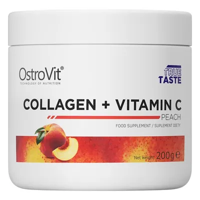 Колаген та вітамін С OstroVit Collagen + Vitamin C персик, 200 г