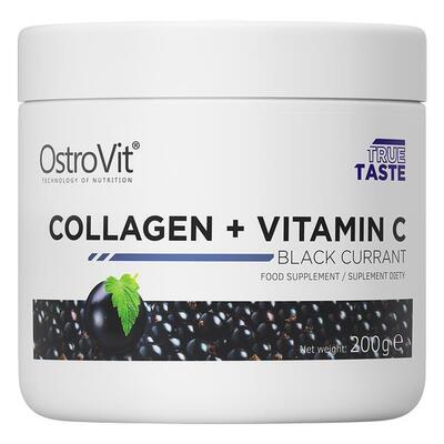 Дієтична добавка OstroVit Collagen + Vitamin C смак чорна смородина, 200 г