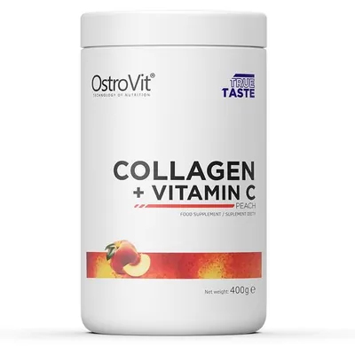 Колаген та вітамін С OstroVit Collagen + Vitamin C персик, 400 г