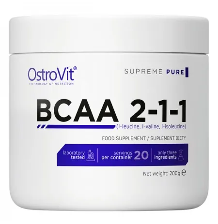 Амінокислоти OstroVit Extra Pure BCAA 2.1.1, 200 г