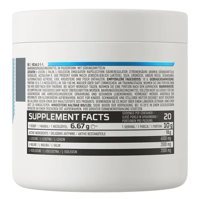 Амінокислоти OstroVit Extra Pure BCAA 2.1.1 смак апельсин, 200 г