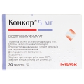 Конкор таблетки, в/плів. обол. по 5 мг №30