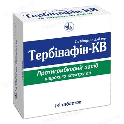 Тербінафін-КВ таблетки по 250 мг №14 (7х2)