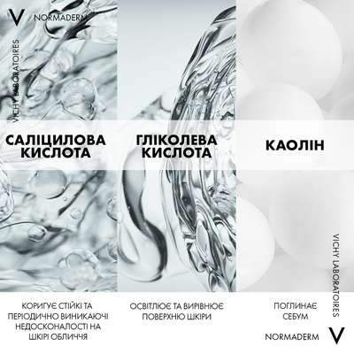 Средство для лица Vichy Normaderm 3 в 1 очищающее, 125 мл