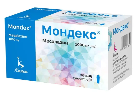 Мондекс супозиторії по 1000 мг №30 (5х6)