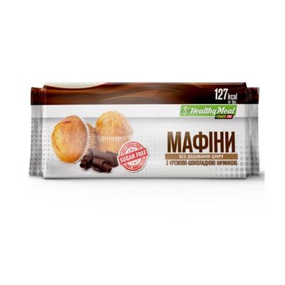 Маффины Power Pro без добавления сахара с кремово-шоколадной начинкой, 70 г