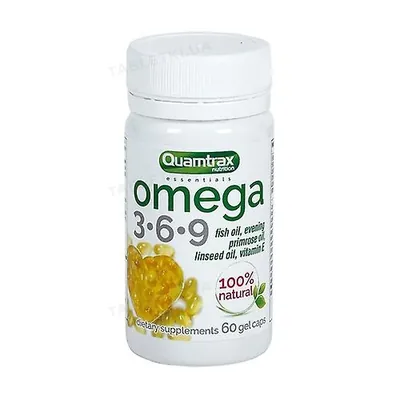 Омега жири Quamtrax Nutrition Omega-3-6-9 500 мг, 60 м'яких гелевих капсул