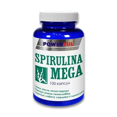 Спіруліна Мега POWERFUL Spirulina Mega капсули №100 в бан.