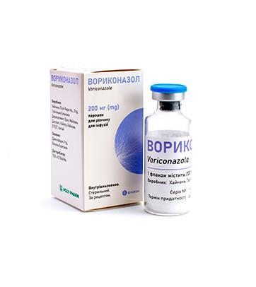 Вориконазол порошок для р-ра д/инф. по 200 мг №1 во флак.