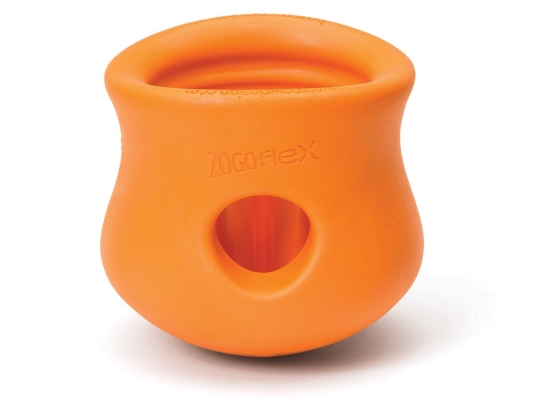 Игрушка для собак West Paw Toppl Small Tangerine для лакомств, малая 8 см, оранжевая