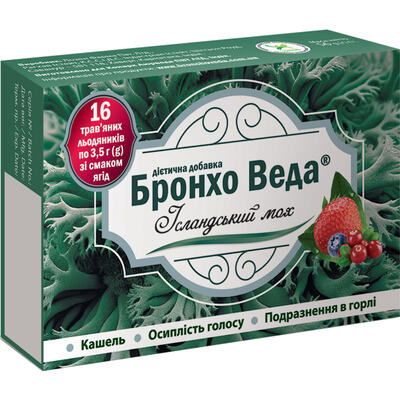 Бронхо Веда Исландский мох леденцы со вкусом ягод №16
