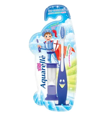 Зубна щітка Aquarelle Kids кольорова з пісочним годинником
