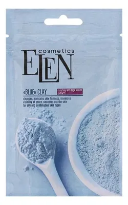 Глина блакитна косметична Elen Cosmetics з екстрактом шавлії та розмарину, 50 г