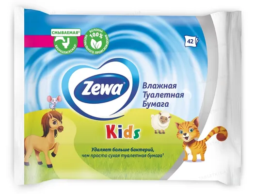 Туалетний папір вологий Zewa Kids Moist, 42 штуки : інструкція + Туалетний папір вологий Zewa Kids Moist, 42 штуки : інструкція +
