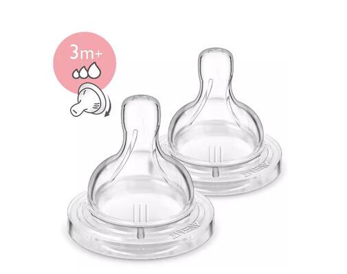 Соска силиконовая Philips Avent Natural SCF635/27, переменный поток, с прорезью, от 3 месяцев, 2 шт