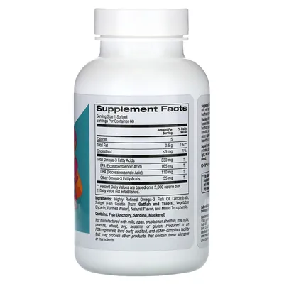 Омега-3 для дітей California Gold Nutrition Omega-3 Fish Oil з полуничним смаком, 60 капсул із риб’ячого желатину