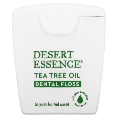Зубна нитка Desert Essence з олією чайного дерева вощена, 45,7 м