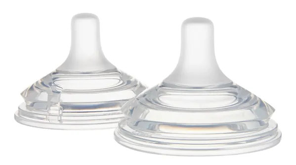 Соска силіконова Canpol Babies Natural Shape 21/751 антиколікова двозонна для пляшечок з широким отвором, 3+ місяців, 2 шт