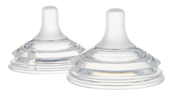 Соска силіконова Canpol Babies Natural Shape 21/752 антиколікова двозонна для пляшечок з широким отвором, 6+ місяців, 2 шт
