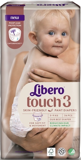 Подгузники-трусики Libero Touch Pants размер 3, 5-9 кг, 36 шт