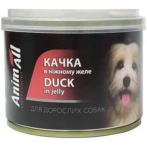 Корм влажный для собак AnimAll утка в нежном желе, 195 г