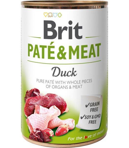 Корм вологий для собак Brit Pate & Meat з качкою, 400 г