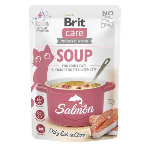 Корм влажный для кошек Brit Care суп с лососем, 75 г