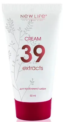 Крем для обличчя New Life 39 extracts екстрактів для проблемної шкіри, 50 мл