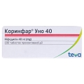 Коринфар уно 40 таблетки прол./д. по 40 мг №100 (10х10)