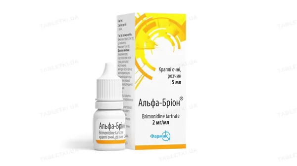 Альфа-бріон краплі оч., р-н 2 мг/мл по 5 мл у флак.