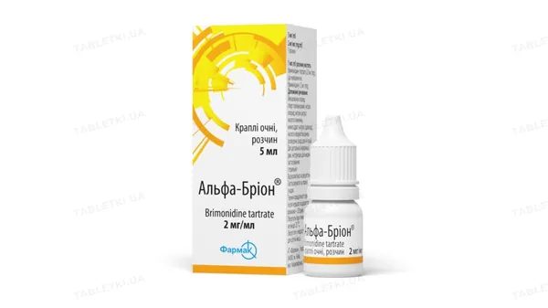 Альфа-бріон краплі оч., р-н 2 мг/мл по 5 мл у флак.