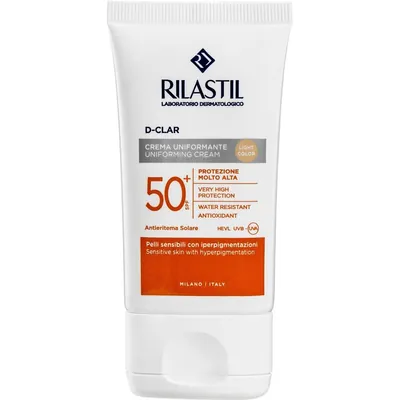 Крем для обличчя Rilastil D-Clar сонцезахисний для шкіри схильної до пігментації з SPF 50+ світлий, 40 мл