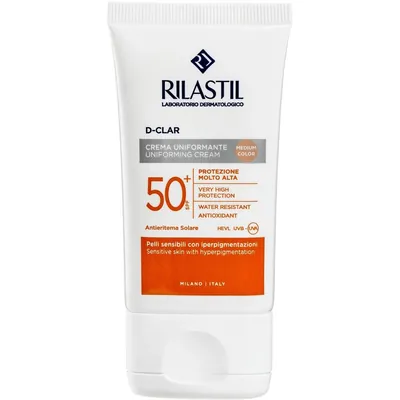Крем для обличчя Rilastil D-Clar сонцезахисний для шкіри схильної до пігментації з SPF 50+ медіум, 40 мл
