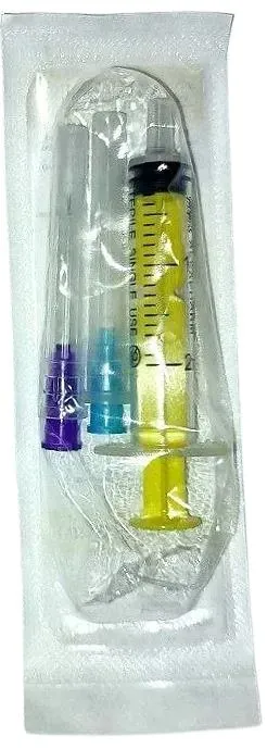 Шприц 2 мл Alexpharm 3-х компонентний з двома голками 23G (0,6 x 30 мм) та 24G ( 0,55 x 25 мм), 1 штука