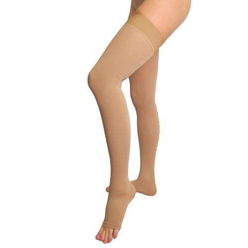 Чулки компрессионные Venotonia Soft класс компрессии 1, открытый носок, короткие, цвет карамель, размер 2+