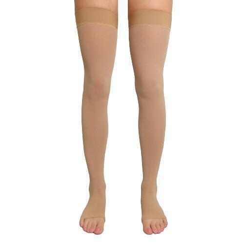 Чулки компрессионные Venotonia Soft класс компрессии 1, открытый носок, короткие, цвет карамель, размер 3