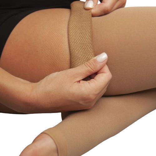 Чулки компрессионные Venotonia Soft класс компрессии 1, открытый носок, короткие, цвет карамель, размер 3