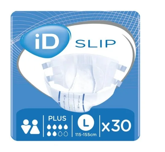 Підгузки для дорослих iD Slip Plus, розмір L (115-155 см), 30 штук