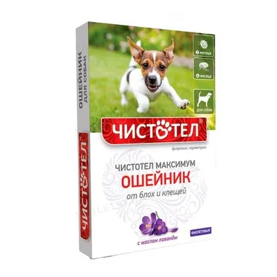 Нашийник від бліх та кліщів Чистотіл Максимум для собак з лавандою фіолетовий 65 см