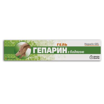 Гепарин з бодягою Профі фарм гель по 50 мл у тубах