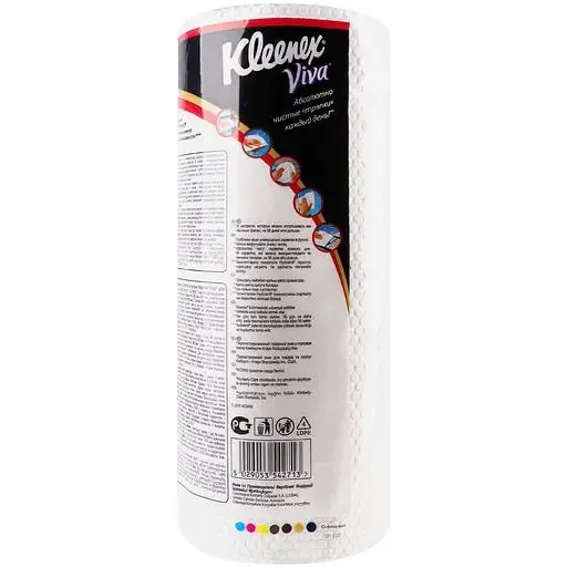 Серветки багаторазові Kleenex Viva універсальні у рулоні, 56 штук
