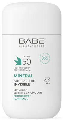 Флюїд сонцезахисний Babe Laboratorios SPF50 з фізичними фільтрами, 50 мл