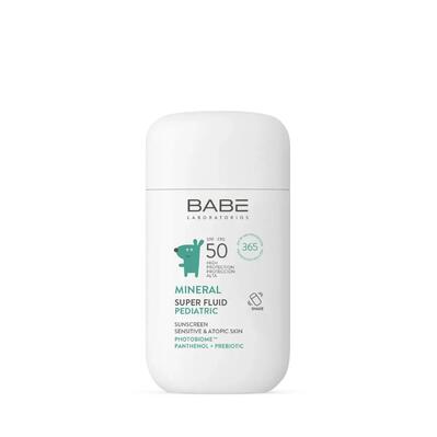 Флюїд сонцезахисний Babe Laboratorios SPF50 дитячий мінеральний з фізичними фільтрами, пантенолом і пребіотиком, 50 мл