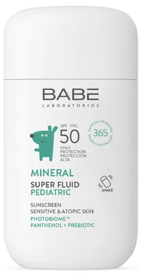 Флюїд сонцезахисний Babe Laboratorios SPF50 дитячий мінеральний з фізичними фільтрами, пантенолом і пребіотиком, 50 мл