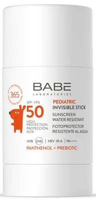 Стік сонцезахисний Babe Laboratorios Pediatric SPF50 дитячий невидимий з пантенолом і пребіотиком для обличчя і тіла, 30 г