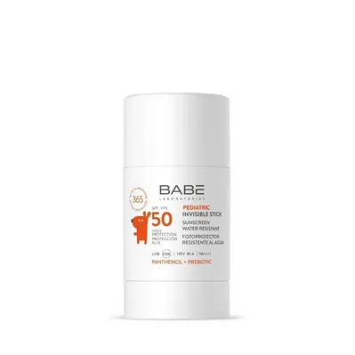 Стік сонцезахисний Babe Laboratorios Pediatric SPF50 дитячий невидимий з пантенолом і пребіотиком для обличчя і тіла, 30 г